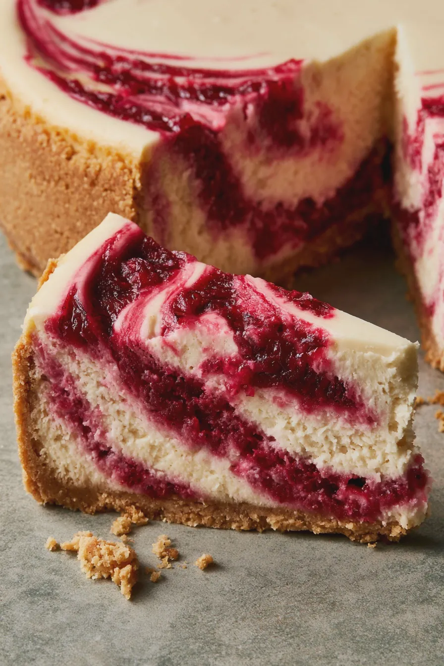 Cranberry Swirl Cheesecake