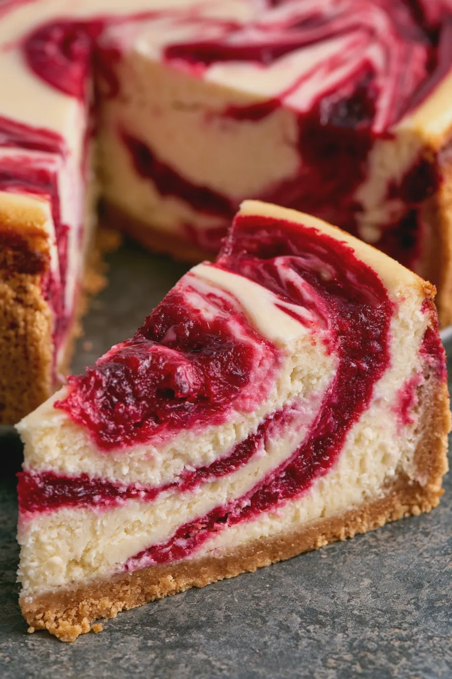Cranberry Swirl Cheesecake