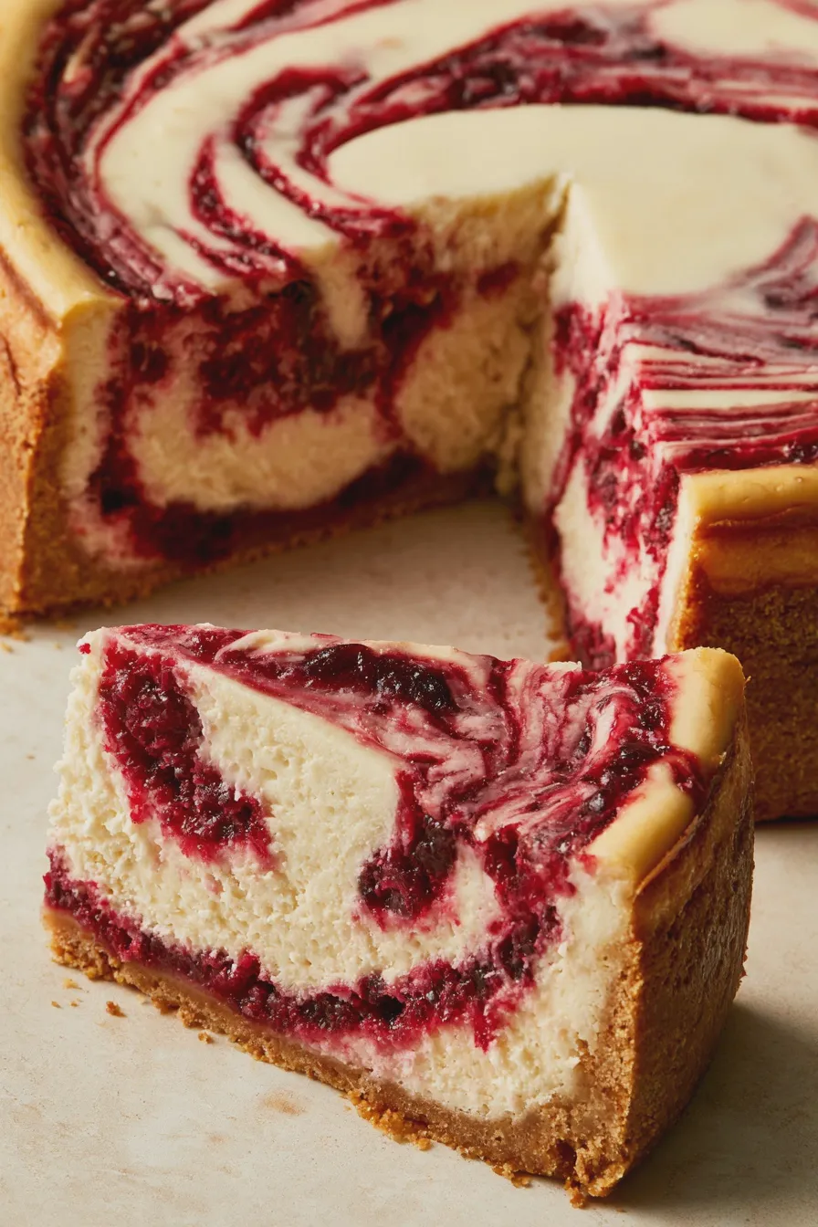 Cranberry Swirl Cheesecake