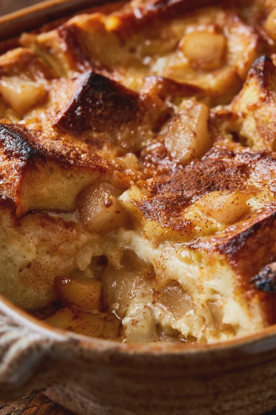 Pear Bread Pudding Recipe with Warm Spiced Caramel Sauce 2 Pear Bread Pudding