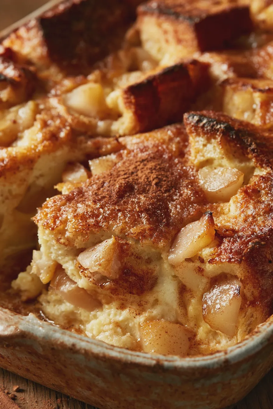 Pear Bread Pudding Recipe with Warm Spiced Caramel Sauce 4 Pear Bread Pudding