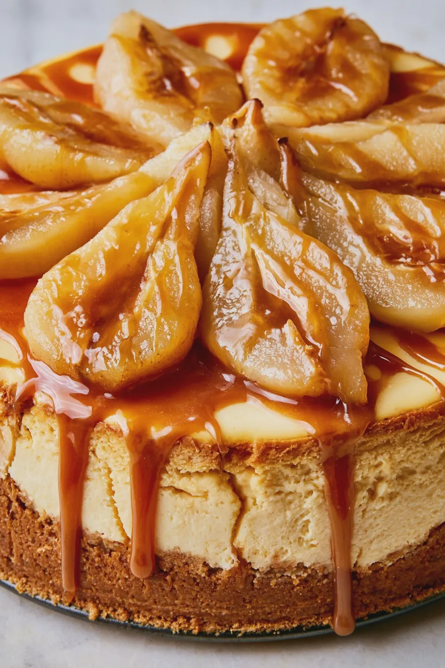 Pear Caramel Cheesecake