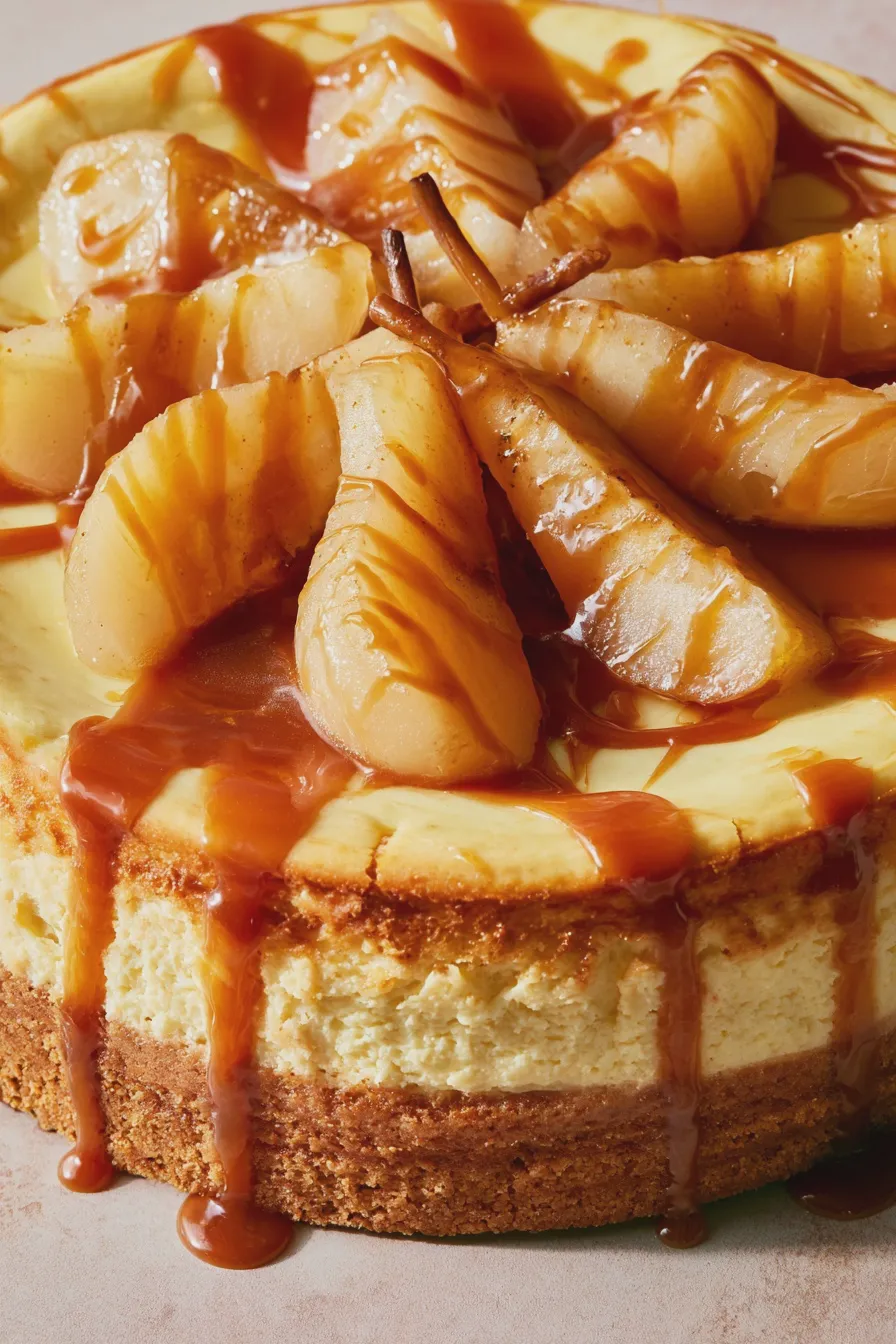 Pear Caramel Cheesecake