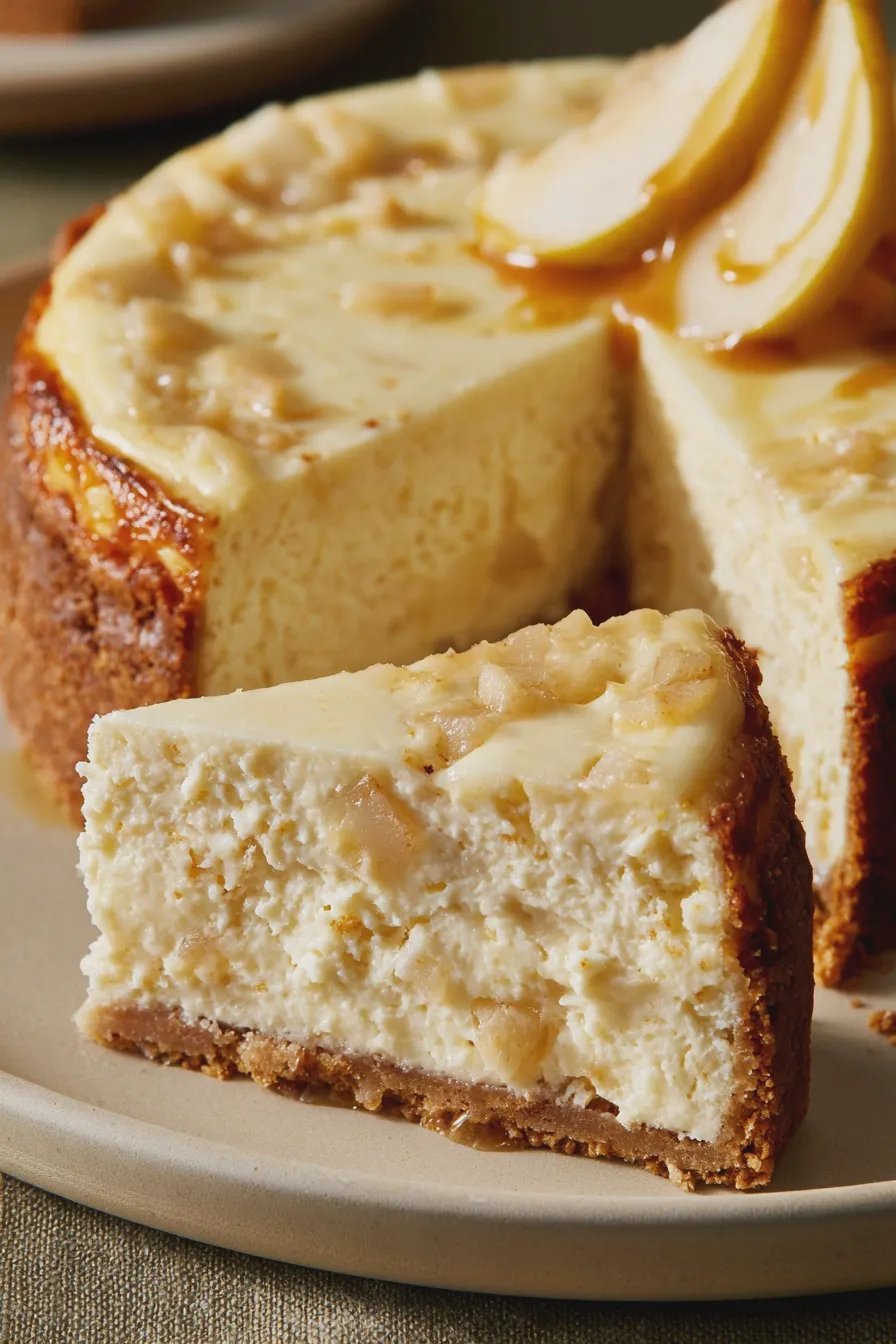 Pear Cheesecake Recipe with Creamy Vanilla Bean Filling