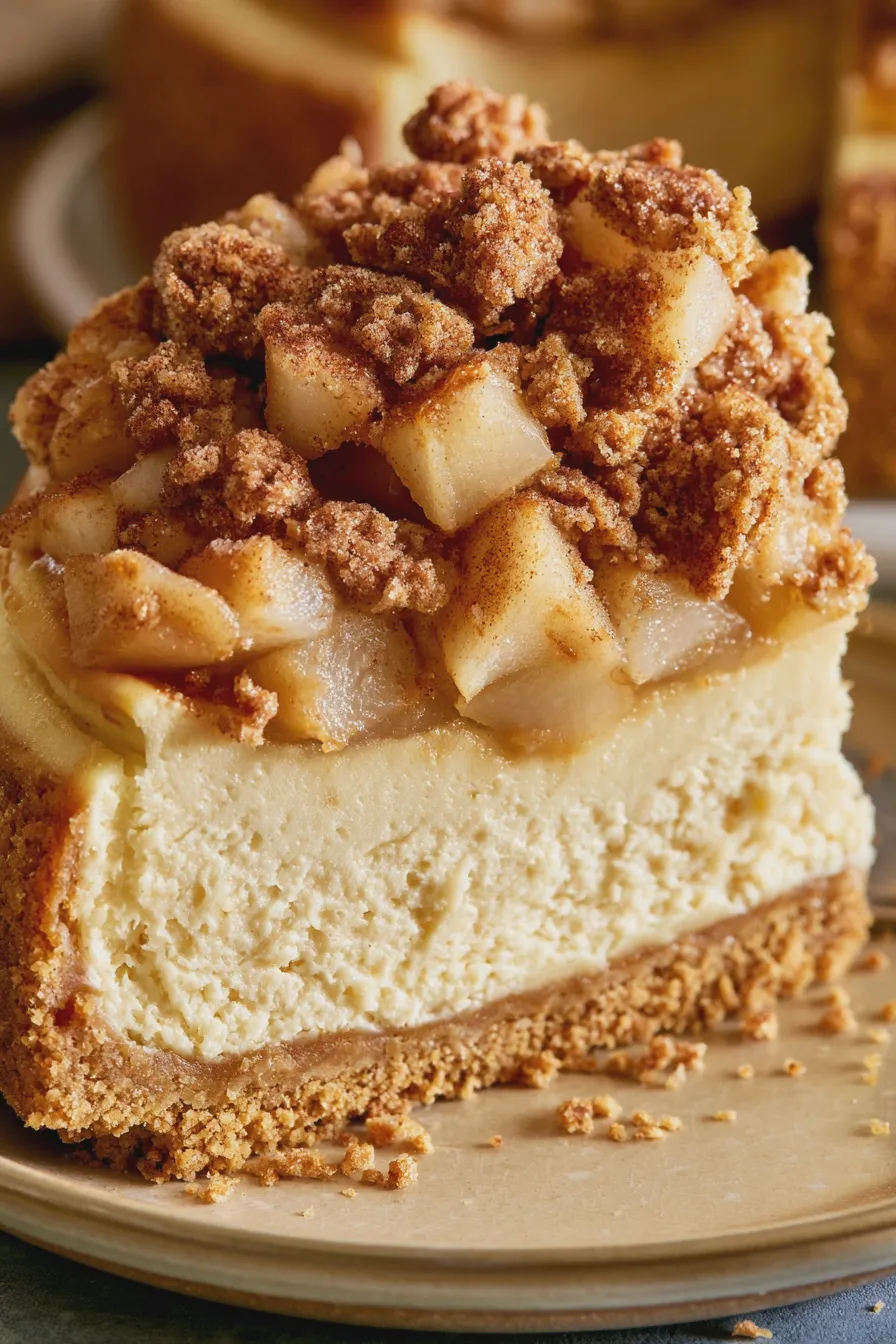 Pear Crumble Cheesecake