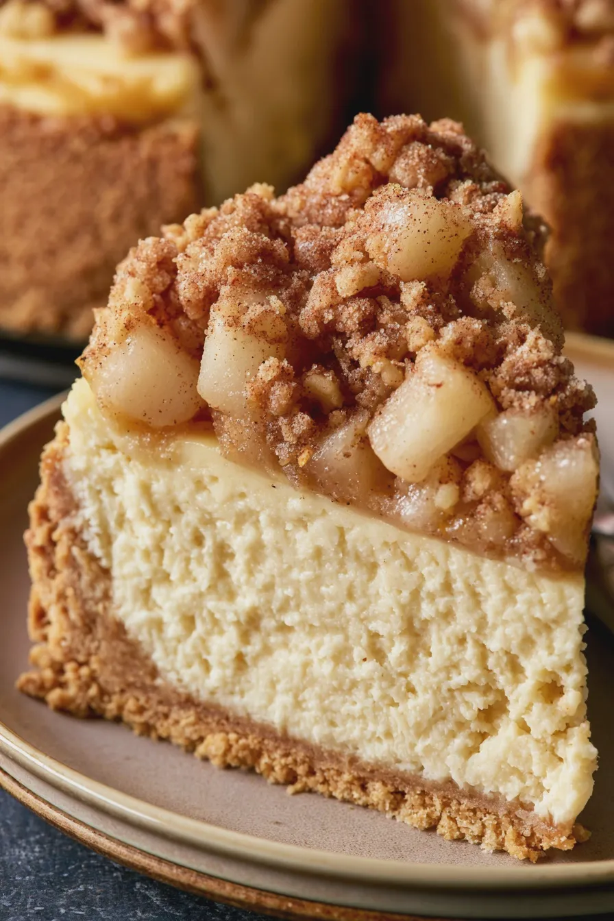 Pear Crumble Cheesecake