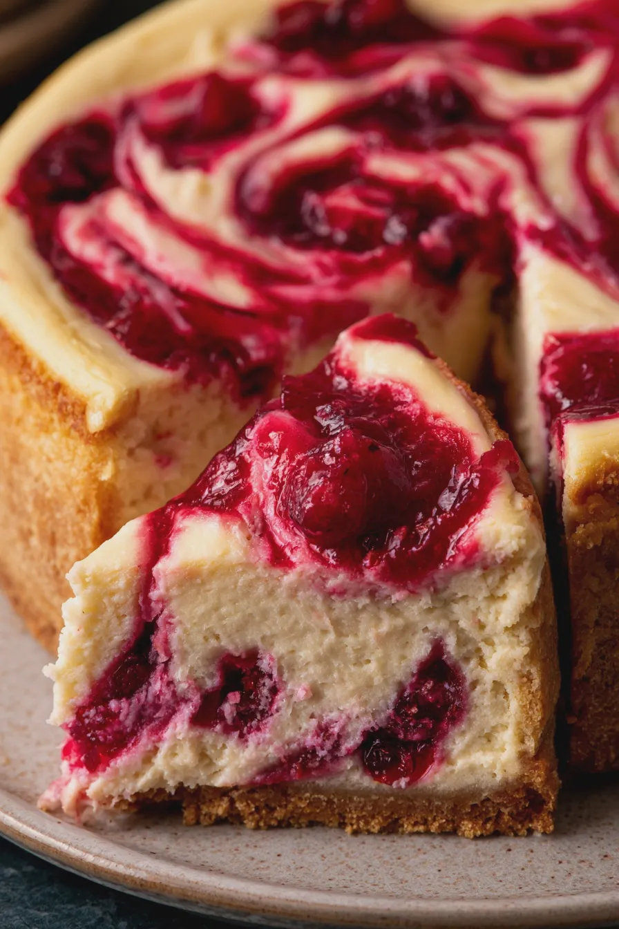 White Chocolate Cranberry Cheesecake