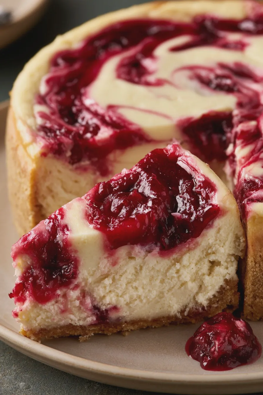 White Chocolate Cranberry Cheesecake
